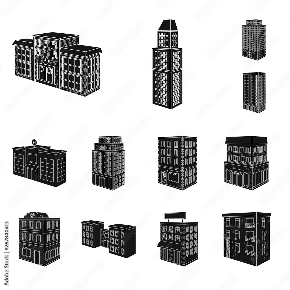 Vector illustration of architecture and estate logo. Set of architecture and build stock symbol for web.