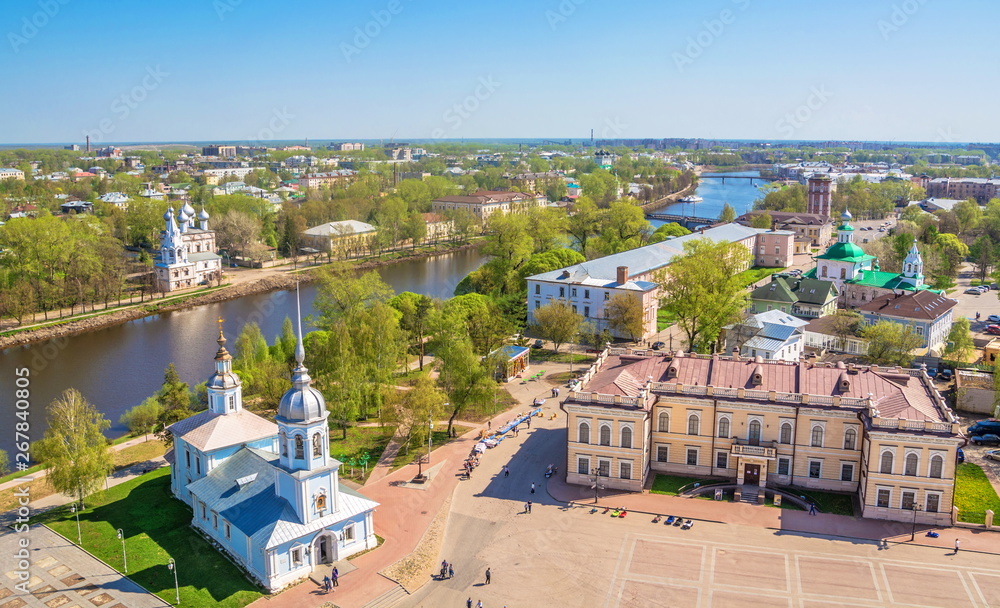 The ancient Russian city of Vologda. View from above.