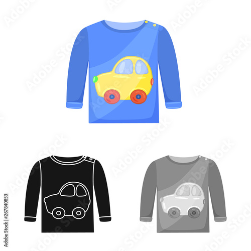 Vector design of raglan and waistcoat icon. Collection of raglan and boys stock symbol for web.