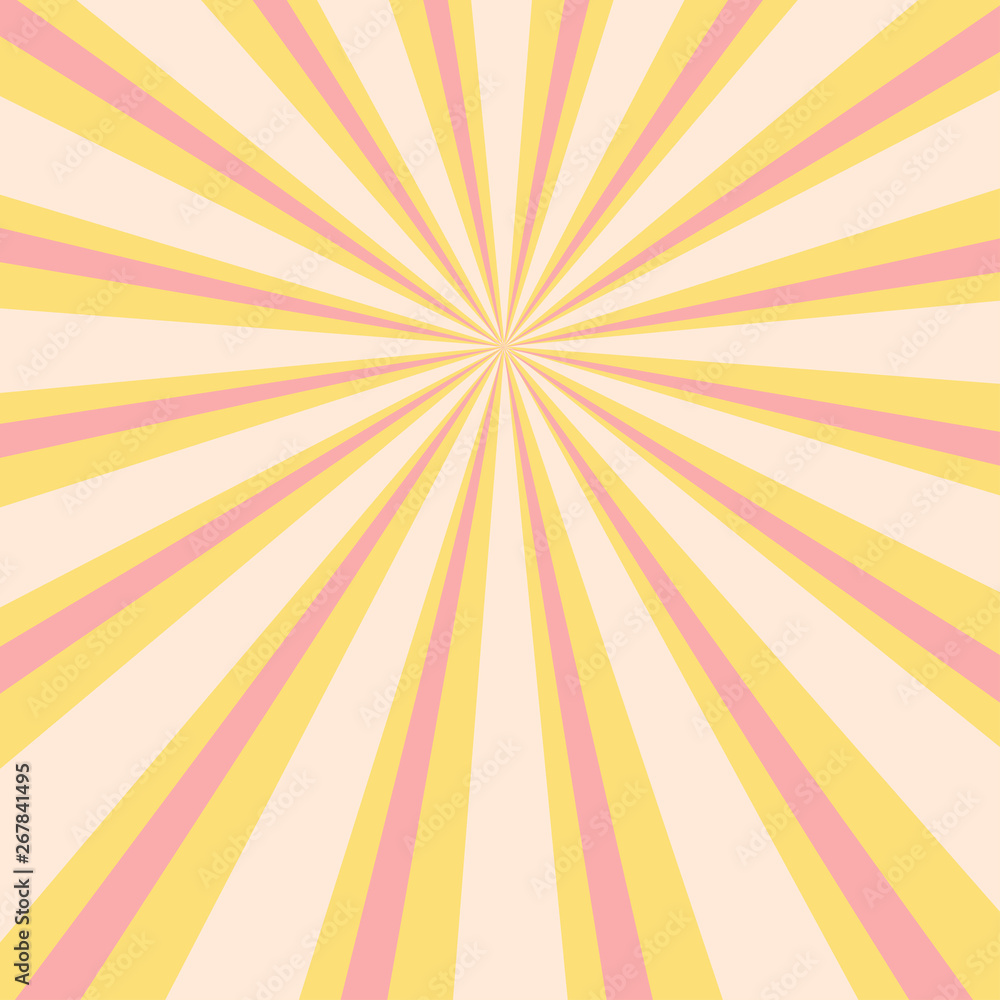 Abstract background with pastel yellow and pink sunbeams. Vector illustration Abstract background with pastel yellow and pink sunbeams. Vector illustration