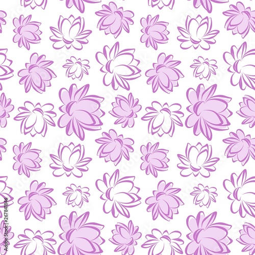Wallpaper Mural Lotus flower seamless vector pattern Torontodigital.ca