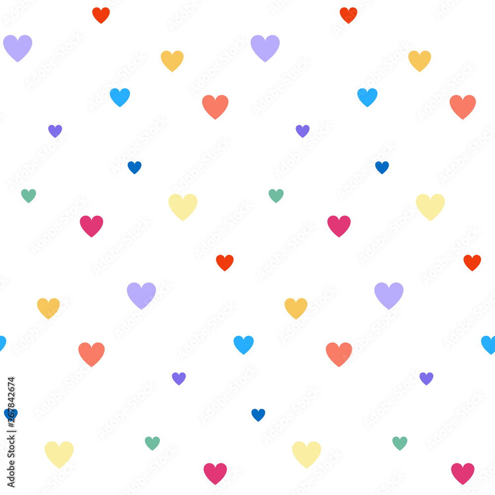 Colorful hearts seamless pattern