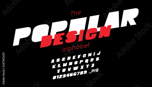 Vector extra bold font and alphabet. Abc, english letters and numbers