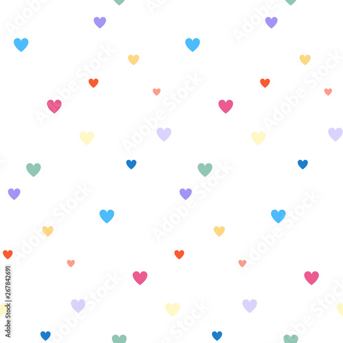 Colorful hearts seamless pattern