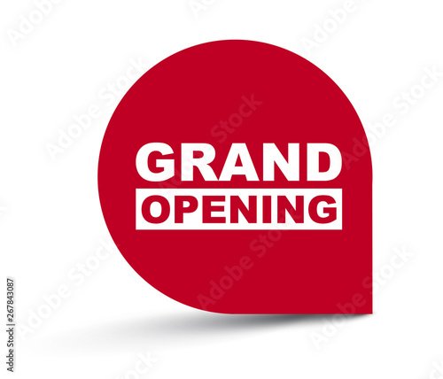 red vector banner grand opening