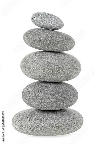 Pyramid of the stones isolated on a white background