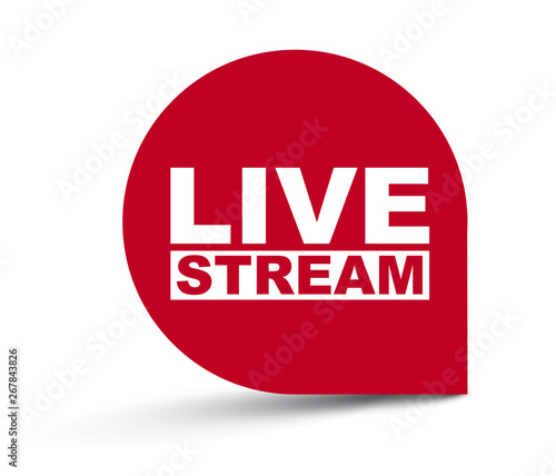 red vector banner live stream