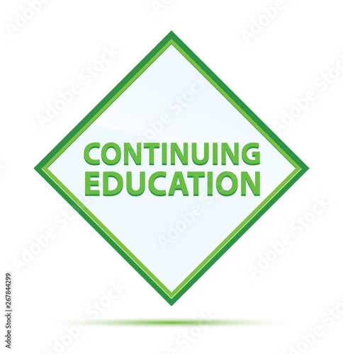 Continuing Education modern abstract green diamond button
