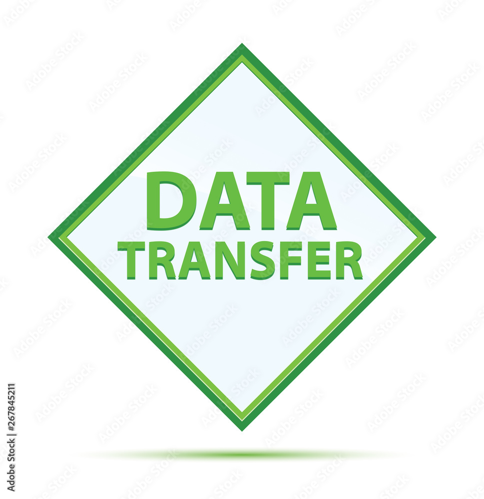 Data Transfer modern abstract green diamond button