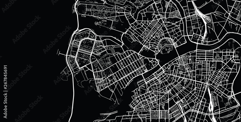 Urban vector city map of St Petersburg, Russia