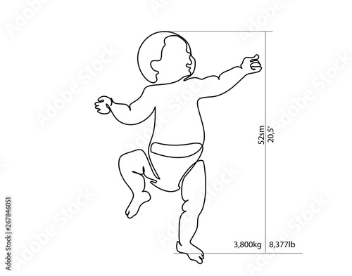 Full-growth baby for height and weight measurement