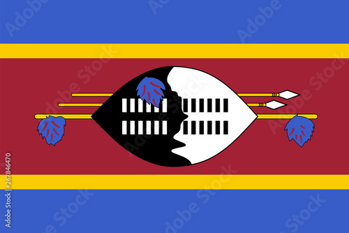 Papier peint Vector flag of Eswatini