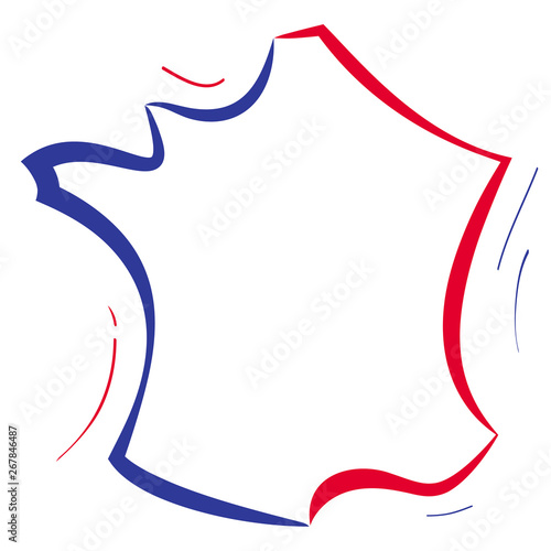 CARTE DE FRANCE TRICOLORE