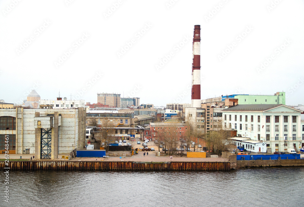 Industrial seaport area in Sankt Petersburg  