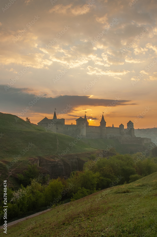 Sunrise in Kamyanets-Podilskiy fortress, Ukraine