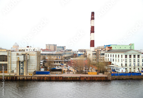 Industrial seaport area in Sankt Petersburg 