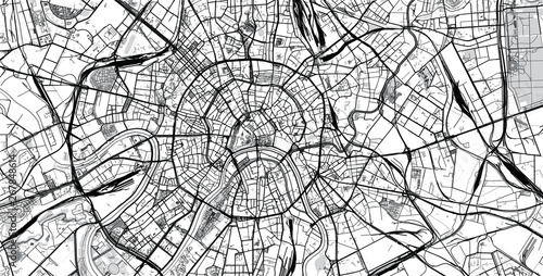 Photo Urban vector city map of Moscow, Russia