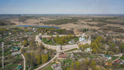 Aerial view of Izborsk fortress