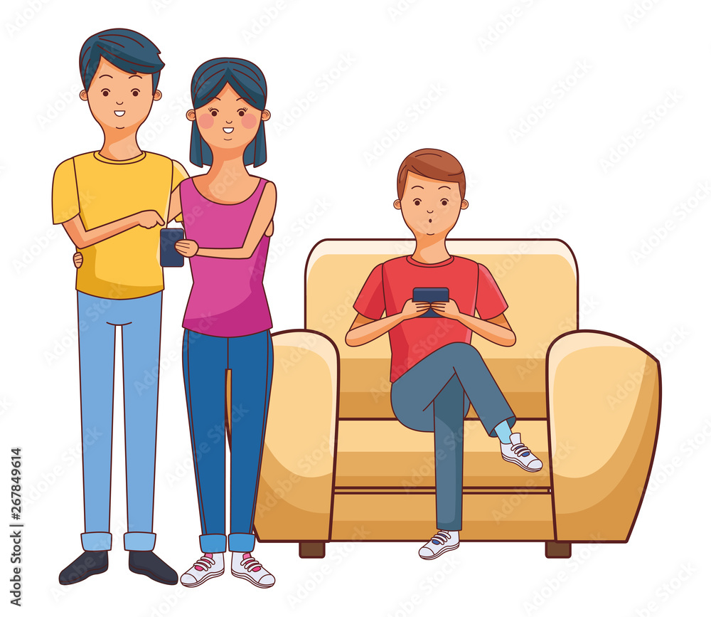 Obraz premium Millennials and smartphones