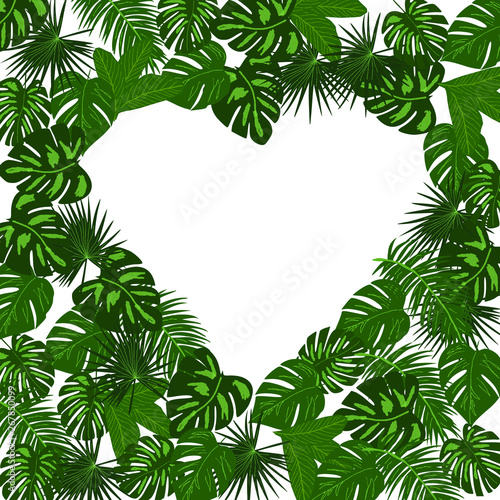 Tropical palm leaves background pattern illustration vector