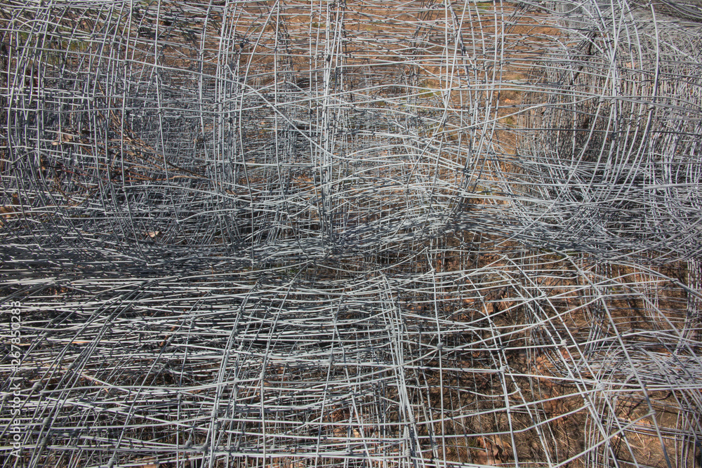 wire mesh used for fences of forest crops against animals