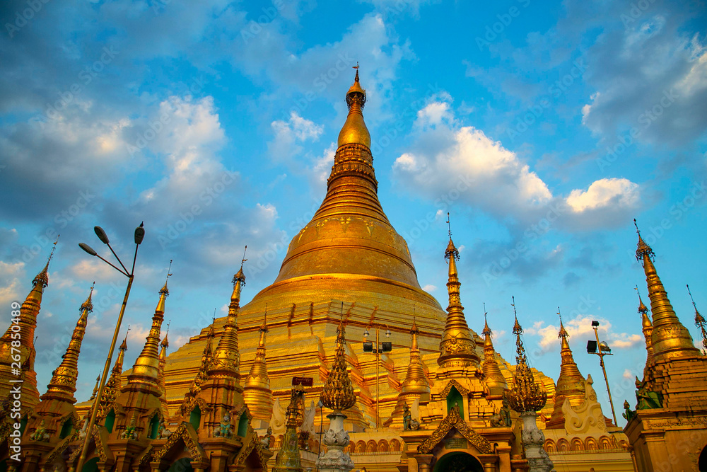 Golden pagodas in Myanmar
