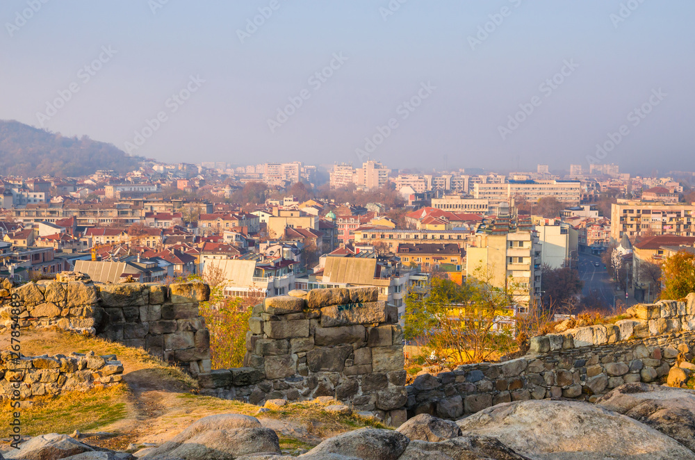 Panorama of beautiful Plovdiv, Bulgaria