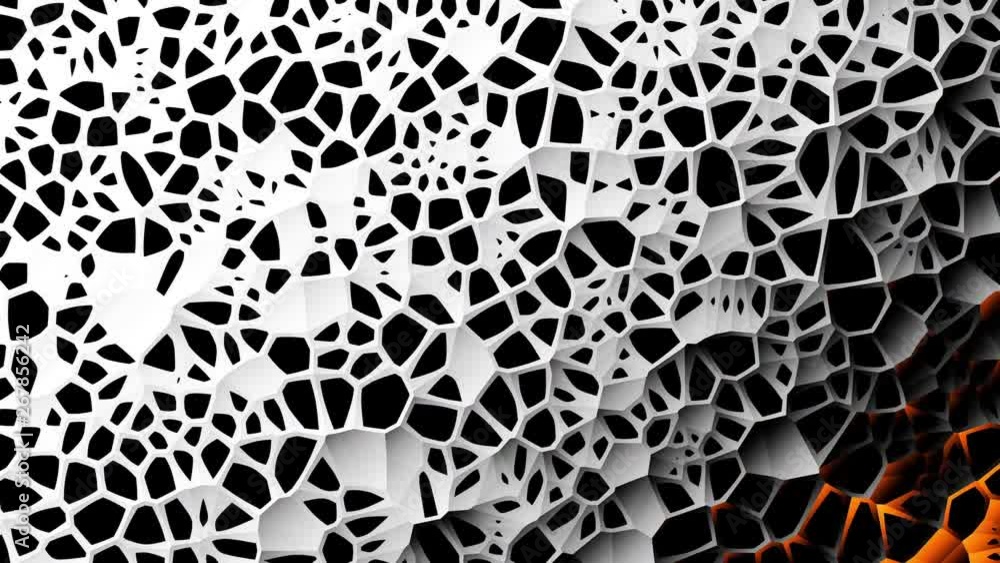Moving random low poly mosaic shapes. Abstract cellular mesh structure. Embossed mosaic grid. Looping clip. Moving random low poly mosaic shapes. Abstract cellular mesh structure. Embossed mosaic grid. Looping clip.