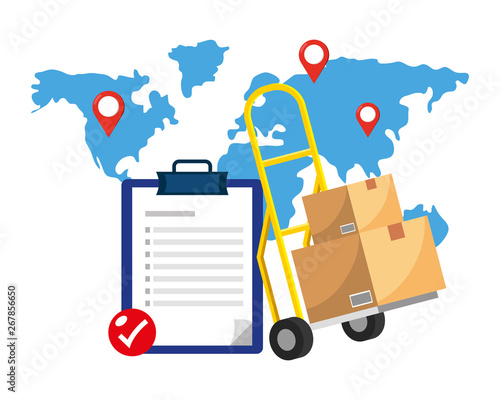 checklist and pushcart