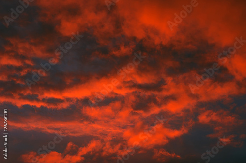 voluminous summer clouds . Beautiful sky.