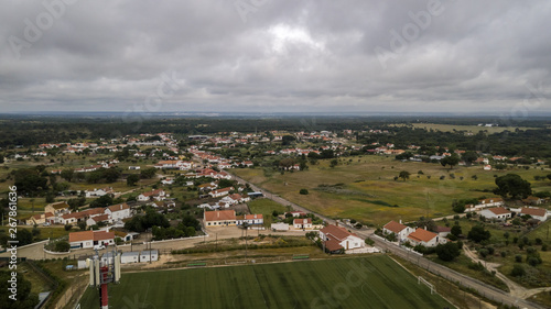 Aerial view of Santana do Mato, in Coruche, Portugal. Drone Photo