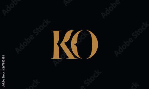 KO logo design template vector illustration minimal design