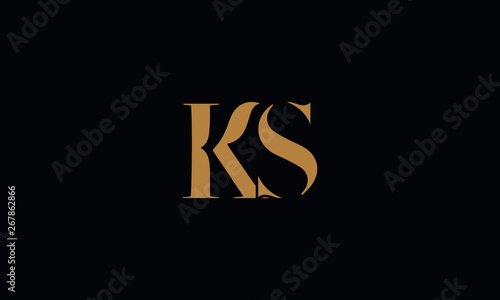 KS logo design template vector illustration minimal design