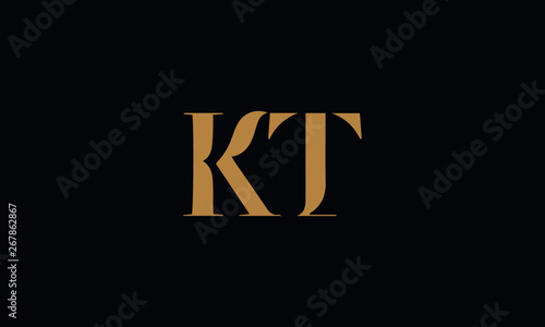 KT logo design template vector illustration minimal design