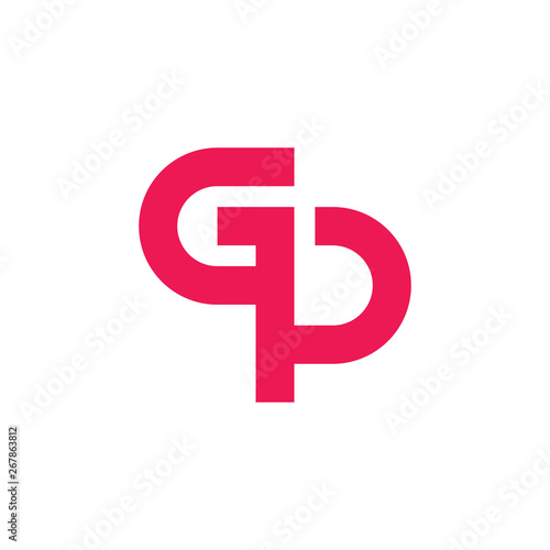 letter gp simple geometric logo vector