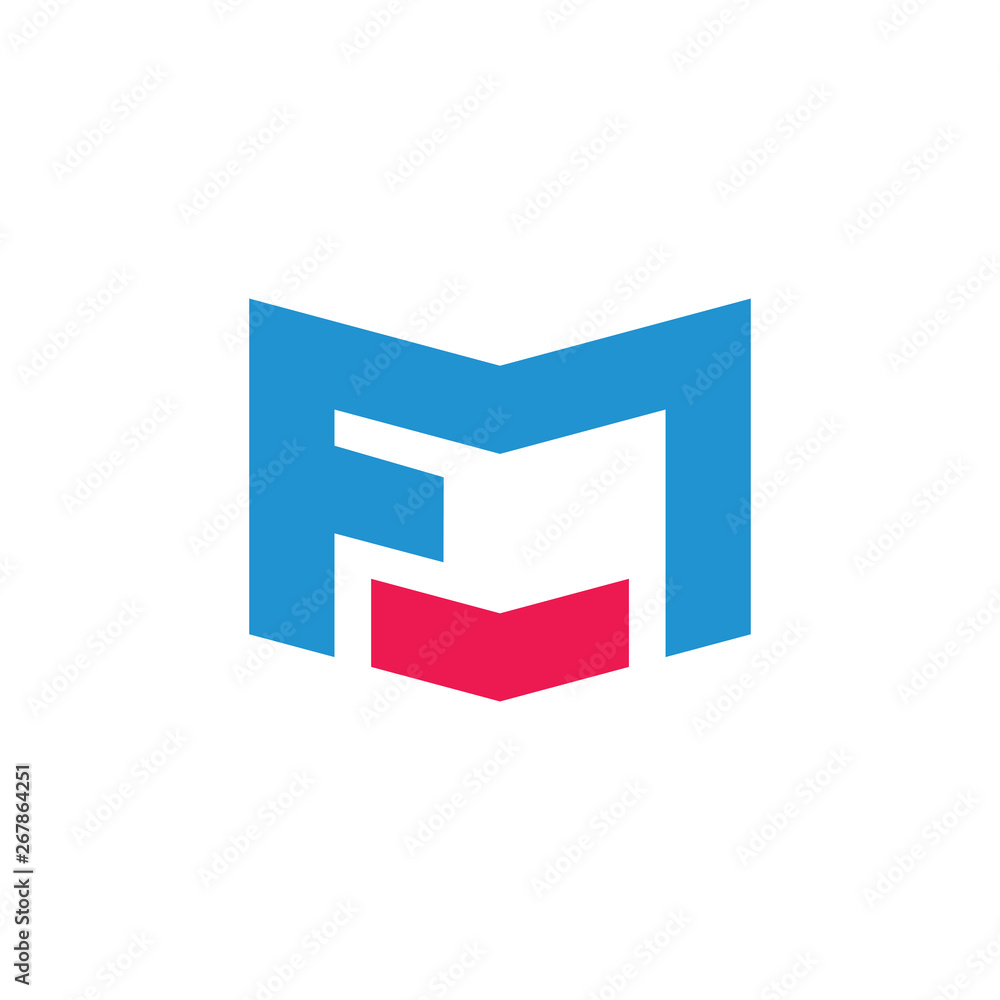 abstract letters fm simple geometric logo vector abstract letters fm simple geometric logo vector