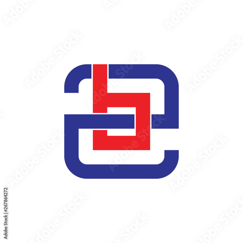 abstract letter zb linked geometric line logo vector
