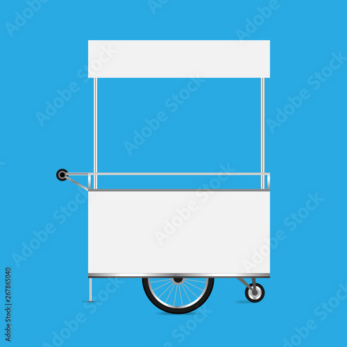 kiosk white, template blank of kiosk wheels cart stock clip art for design, kiosk empty for design of market and exterior symbol, set of market food outdoor, wheels cart kiosk for business small shop