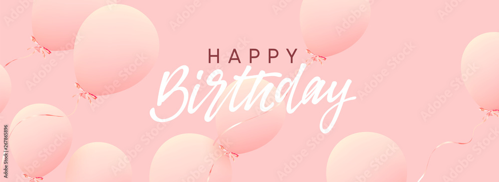 Happy birthday greeting card. Festive background with helium balloons. Celebrate a birthday, Poster, banner anniversary. Happy birthday greeting card. Festive background with helium balloons. Celebrate a birthday, Poster, banner anniversary.