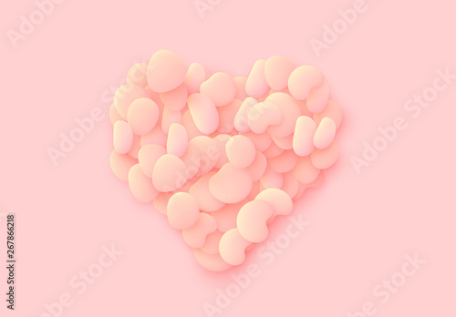 Pink heart symbol of love background.