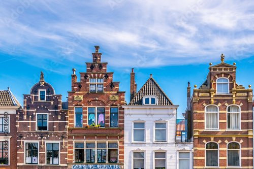 Fotografia Classical facades of houses in Delft, Netherlands