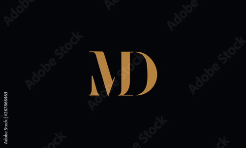 MD logo design icon template vector illustration minimal design