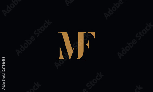 MF logo design icon template vector illustration minimal design photo