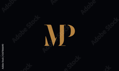 MP logo design icon template vector illustration minimal design