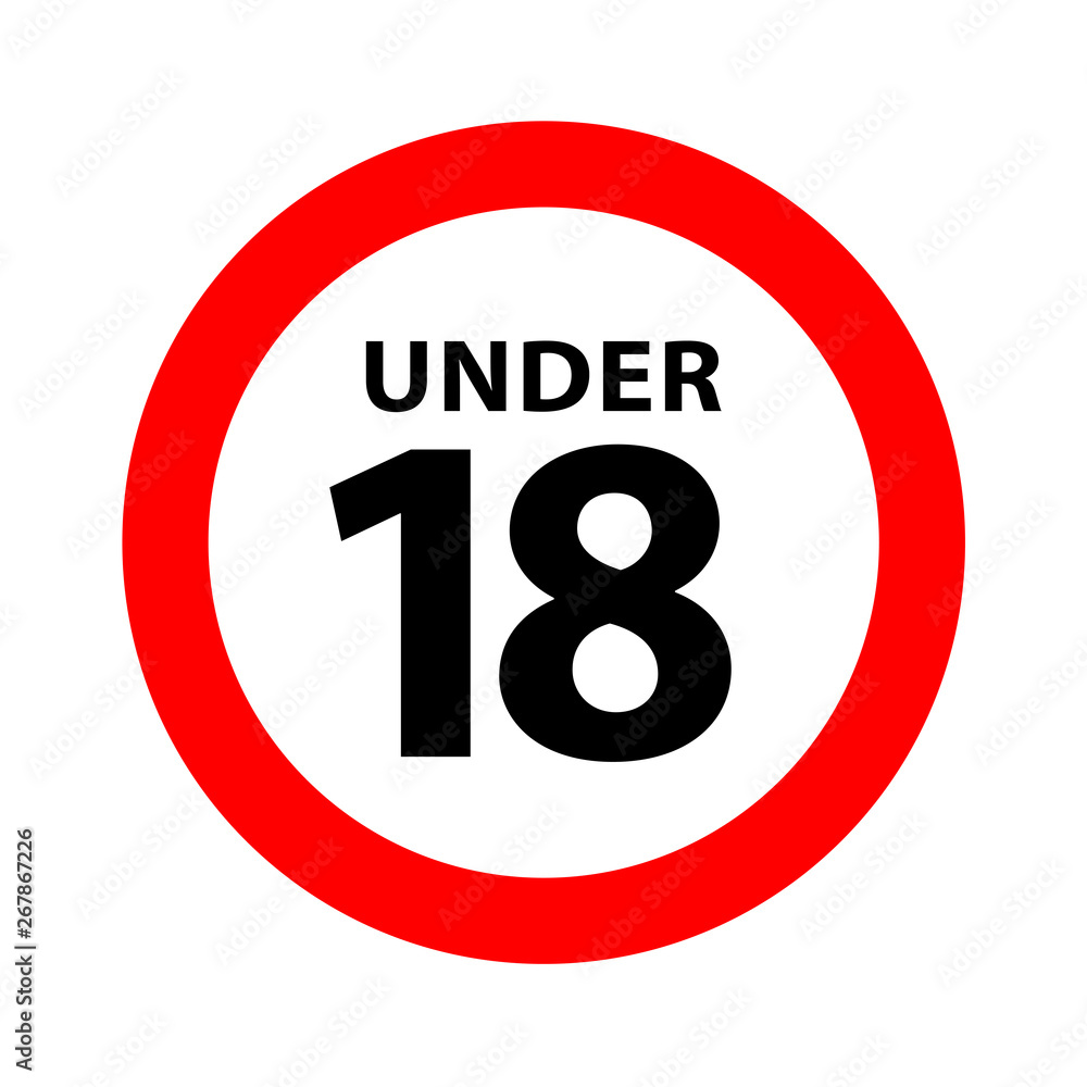 18 sign warning symbol isolated on white background, under 18 only censored, eighteen age older forbidden adult content 18 sign warning symbol isolated on white background, under 18 only censored, eighteen age older forbidden adult content