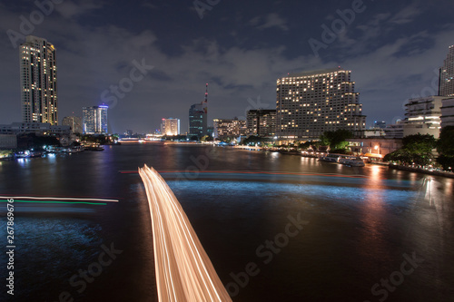 Chaopraya River View from Taksin Bridge, Bangkok, Thailand