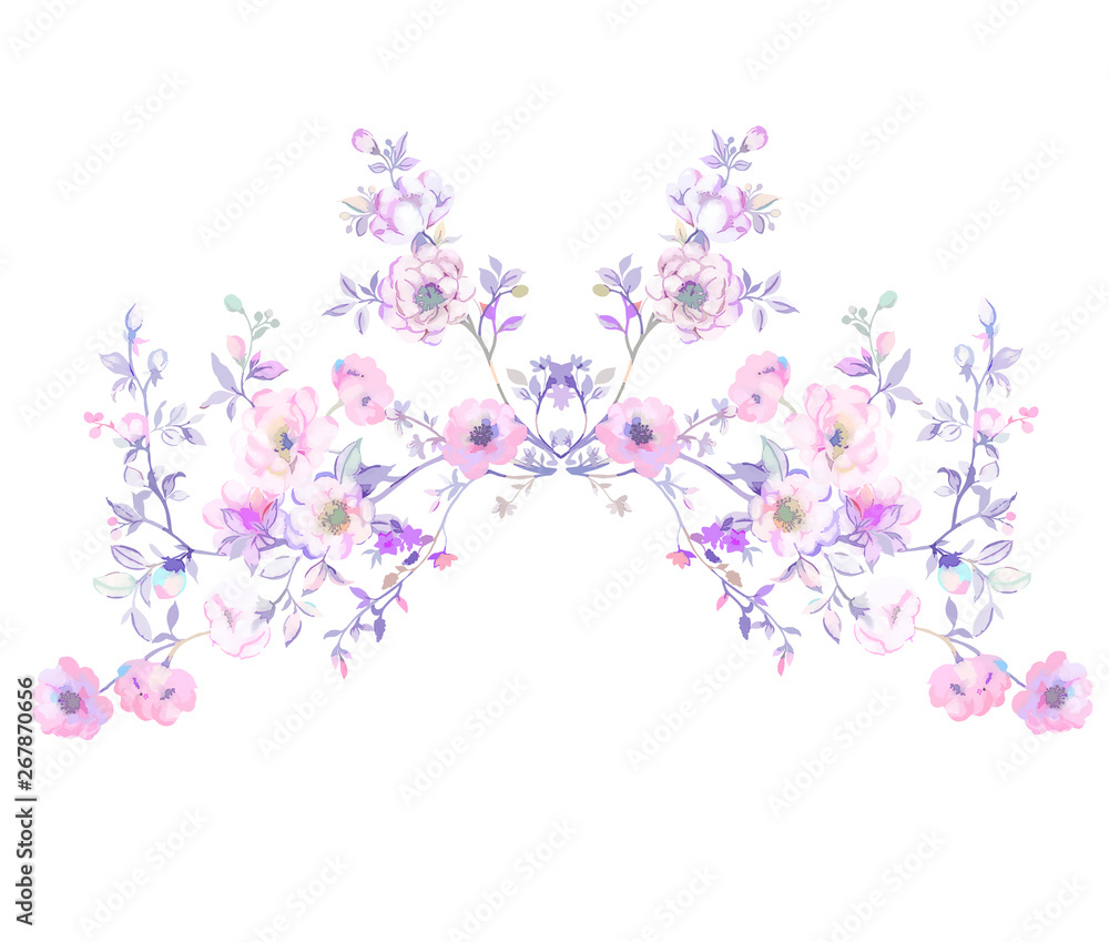 Elegant branches and floral illustration Elegant branches and floral illustration