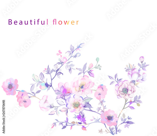 Elegant branches and floral illustration