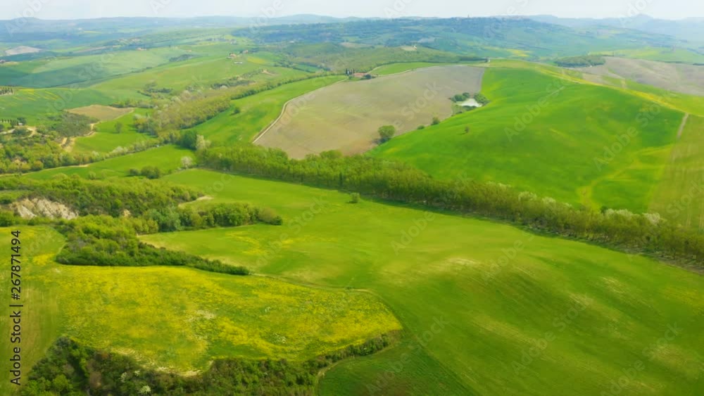 Aerial view of the Tuscany landscape in The Val d'Orcia, or Valdorcia, is a region of Tuscany, central Italy, which extends from the hills south of Siena to Monte Amiata. Aerial view of the Tuscany landscape in The Val d'Orcia, or Valdorcia, is a region of Tuscany, central Italy, which extends from the hills south of Siena to Monte Amiata.