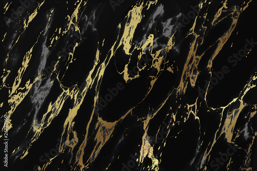 Marble seamless pattern with golden texture background. High resolution abstract marbling design - Vector